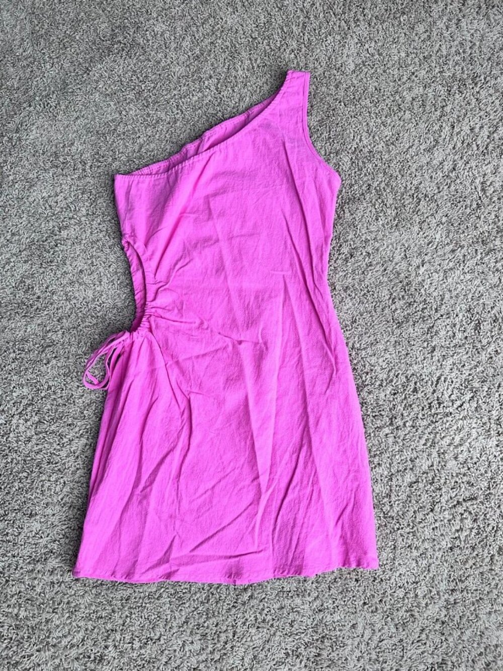 SHEIN One Shoulder Pink Dress with Side Cutout